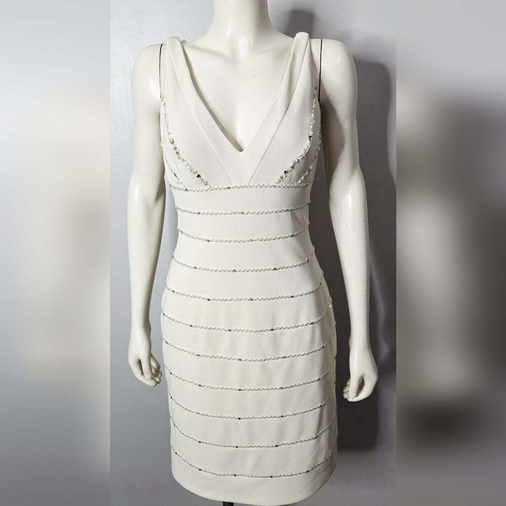 Pronovias Off White Beaded Modern Bridal/Cocktail Dress